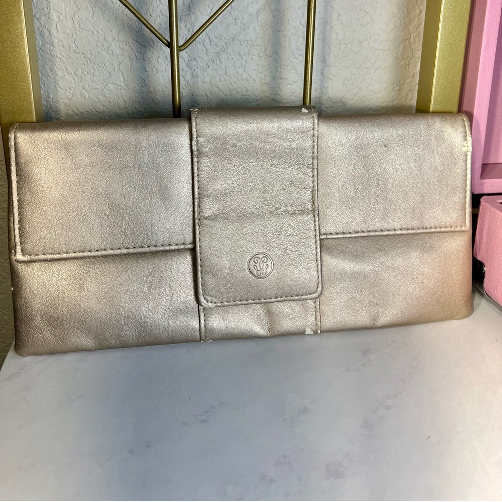 Guerlain Logo Gold Vintage Clutch Authentic